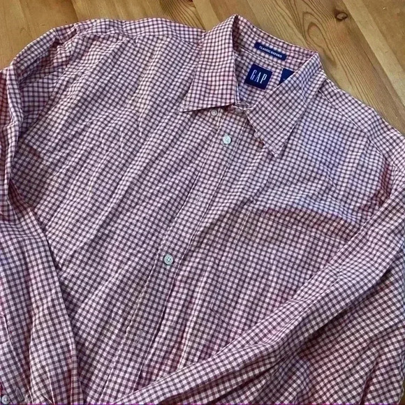 Gap Classic Oxford button down Shirt red gingham men’s XL - Picture 8 of 8